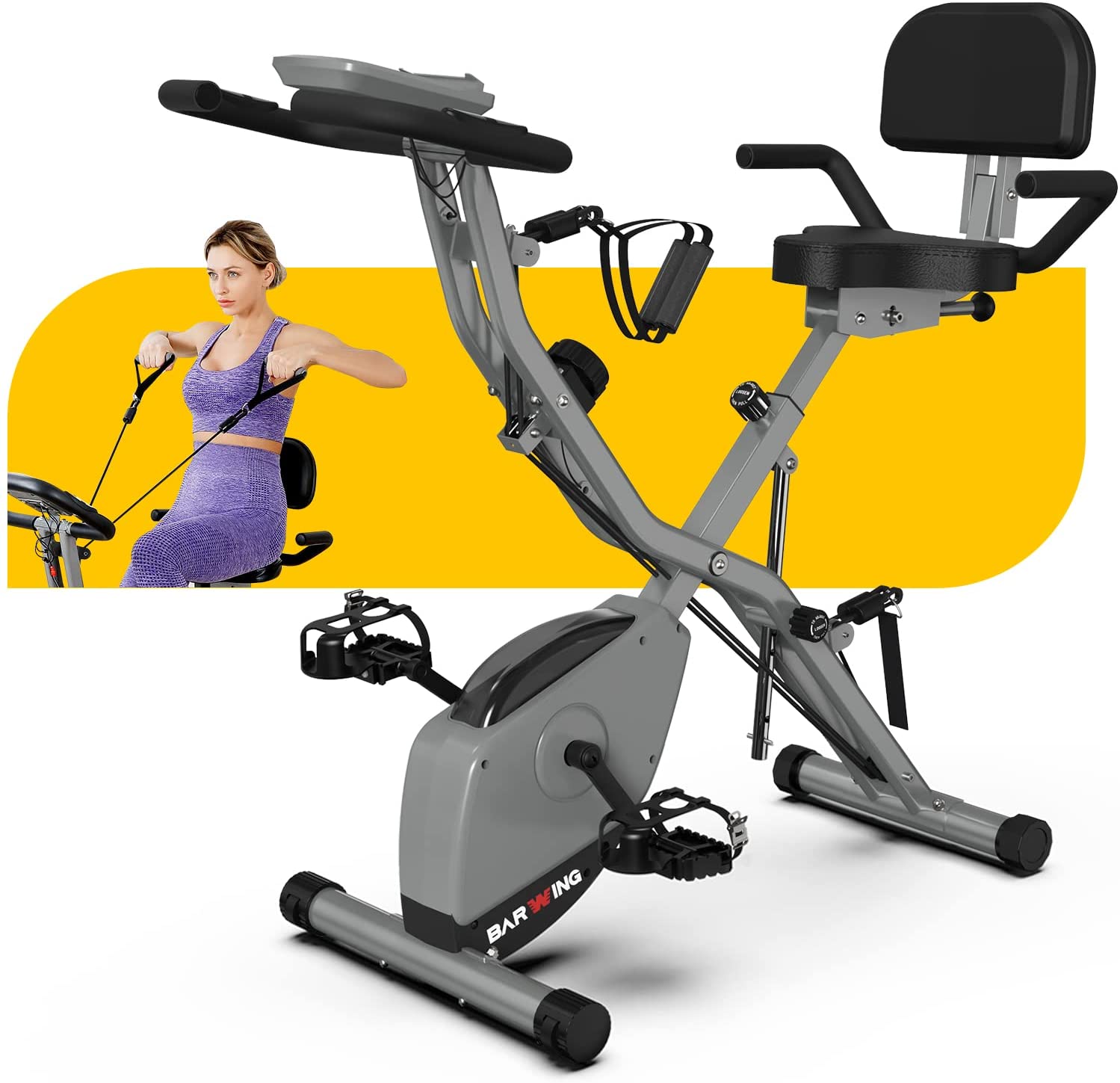 BARWING 16-8-2-3 Stationary Spin Exercise Bike for Home