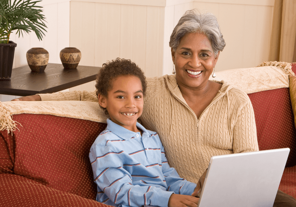 grandma and grandson sitting on sofa nicknames for grandma