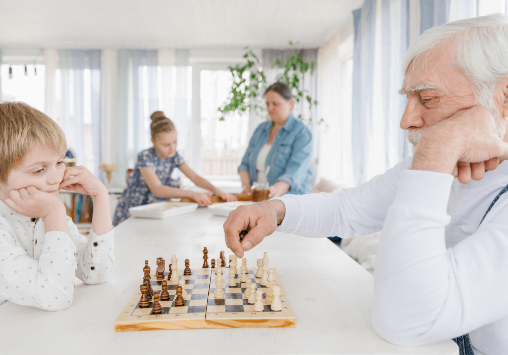 grandparent and kid playing chess why do my grandchildren ignore me