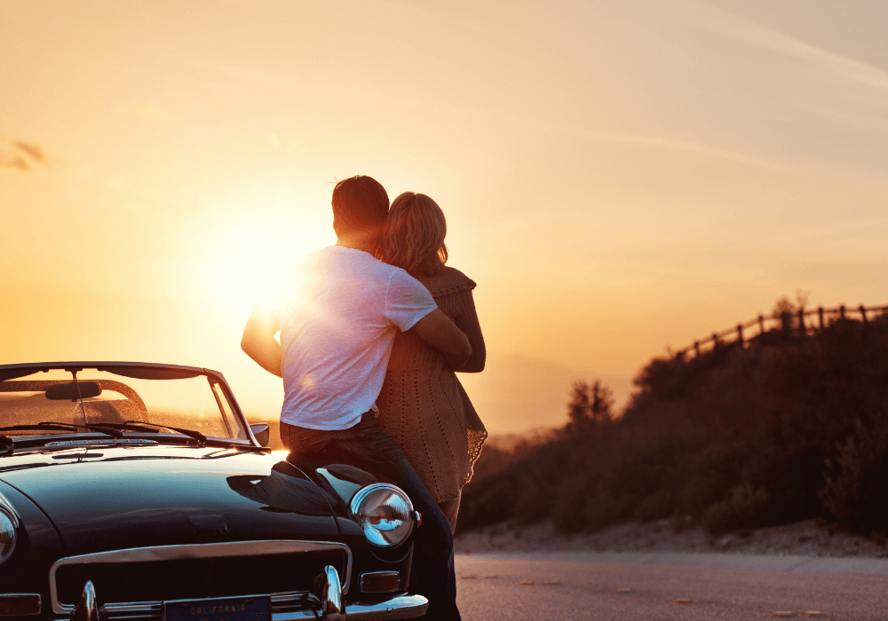 sweet couple watching the sunset red flags when dating in your 50s