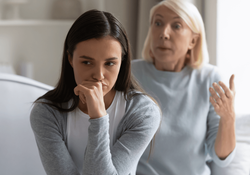older woman talking to younger woman Grown Children Ignore Their Parents