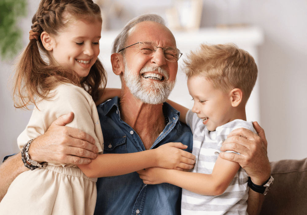 grandad with kids laughing badass grandpa names
